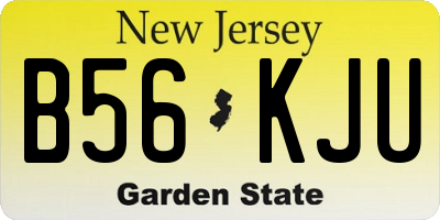 NJ license plate B56KJU