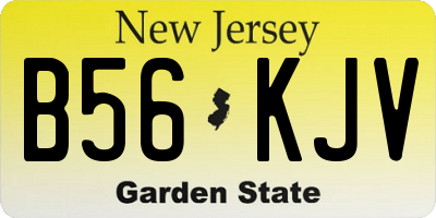 NJ license plate B56KJV