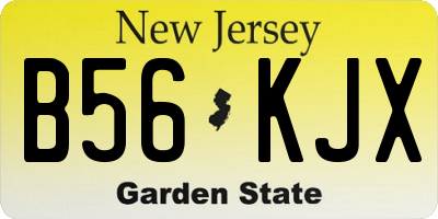 NJ license plate B56KJX