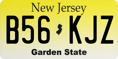 NJ license plate B56KJZ