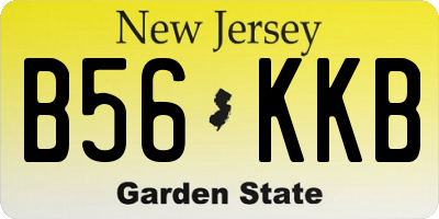 NJ license plate B56KKB