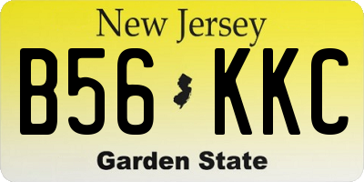 NJ license plate B56KKC