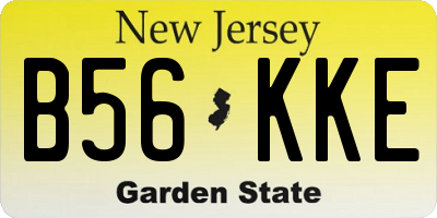 NJ license plate B56KKE