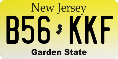 NJ license plate B56KKF