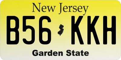 NJ license plate B56KKH
