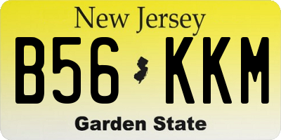NJ license plate B56KKM