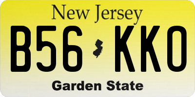 NJ license plate B56KKO