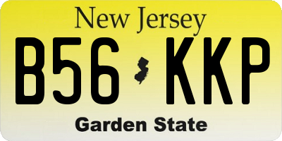 NJ license plate B56KKP