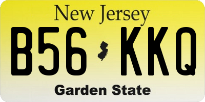 NJ license plate B56KKQ