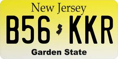 NJ license plate B56KKR