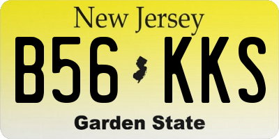 NJ license plate B56KKS
