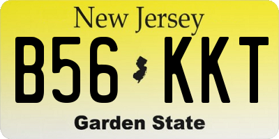 NJ license plate B56KKT