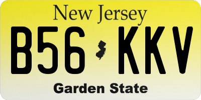 NJ license plate B56KKV