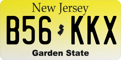 NJ license plate B56KKX