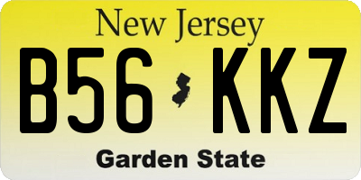 NJ license plate B56KKZ