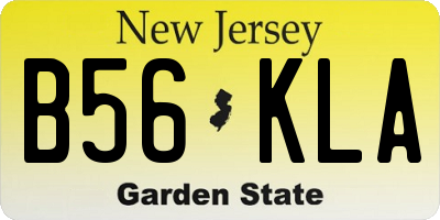 NJ license plate B56KLA