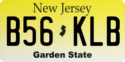 NJ license plate B56KLB