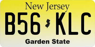 NJ license plate B56KLC