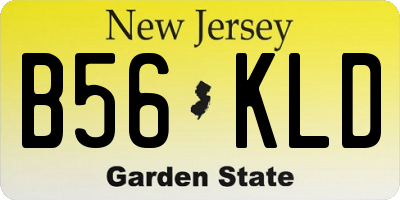 NJ license plate B56KLD