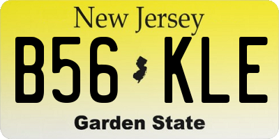 NJ license plate B56KLE