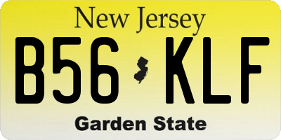 NJ license plate B56KLF