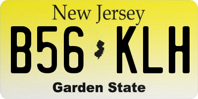 NJ license plate B56KLH