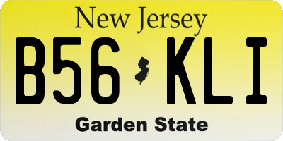 NJ license plate B56KLI