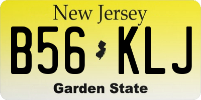 NJ license plate B56KLJ
