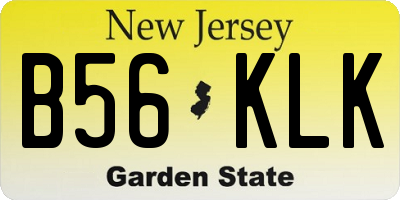 NJ license plate B56KLK