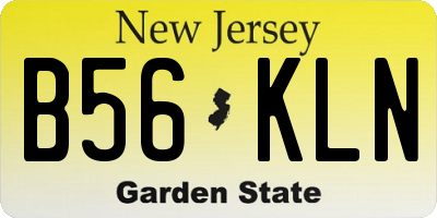NJ license plate B56KLN
