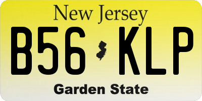 NJ license plate B56KLP