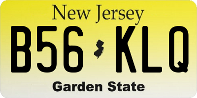 NJ license plate B56KLQ