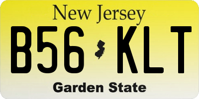 NJ license plate B56KLT