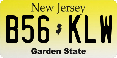 NJ license plate B56KLW