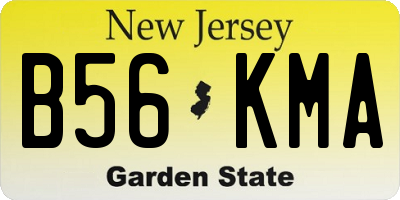 NJ license plate B56KMA