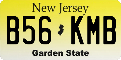 NJ license plate B56KMB