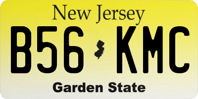 NJ license plate B56KMC