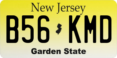 NJ license plate B56KMD