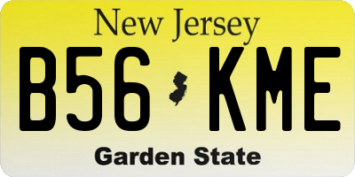 NJ license plate B56KME
