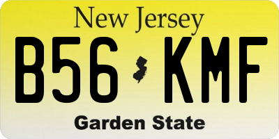 NJ license plate B56KMF