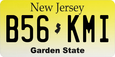 NJ license plate B56KMI
