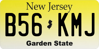 NJ license plate B56KMJ