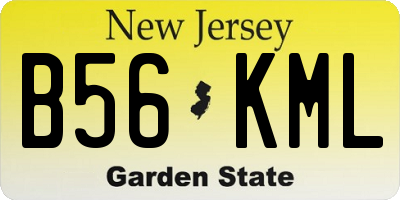 NJ license plate B56KML