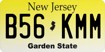 NJ license plate B56KMM