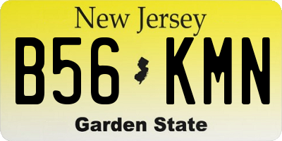 NJ license plate B56KMN