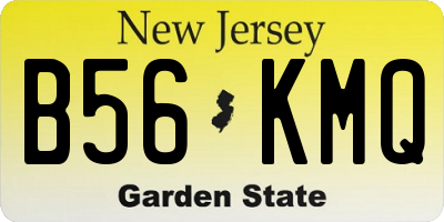 NJ license plate B56KMQ