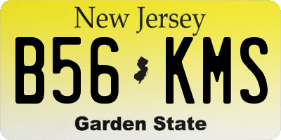 NJ license plate B56KMS
