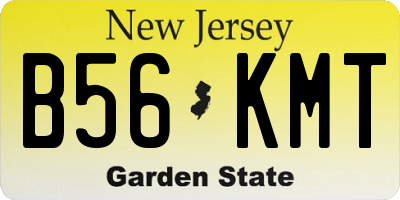 NJ license plate B56KMT