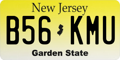 NJ license plate B56KMU