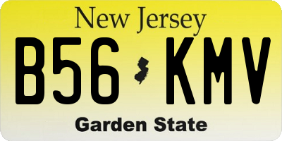 NJ license plate B56KMV